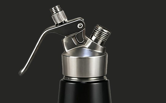 stainless steel cream whipper precision nozzles for decorating – three nozzles and cleaning brush detail